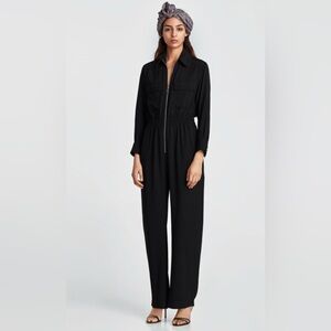 BNWT Zara Black Women's zip front Jumpsuit XS